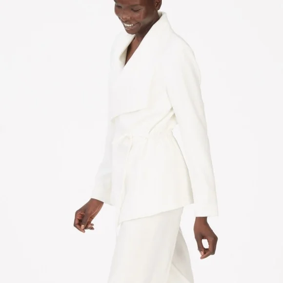 Club Monaco Cadee jacket white textured shawl collar open front size small - Picture 2 of 7